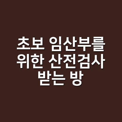 초보 임산부를 위한 산전검사 받는 방법과 시기별 체크 포인트 - 요약