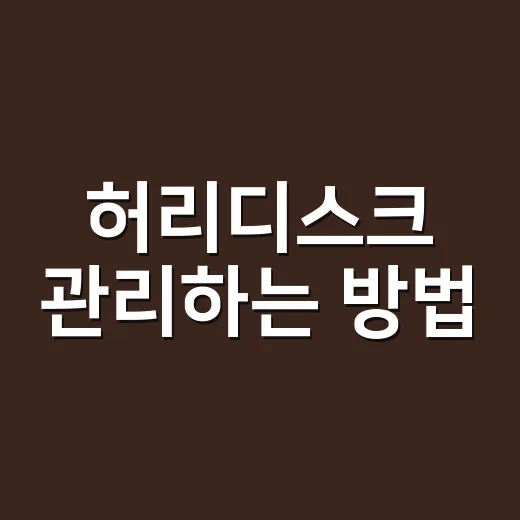 허리디스크 관리하는 방법, 앉는 습관부터 운동까지 초보자도 쉽게 - 요약