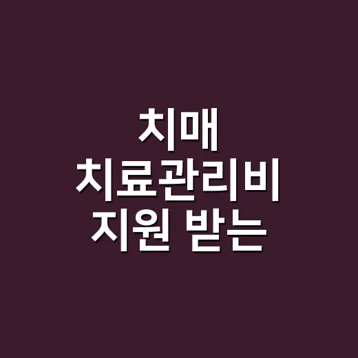 치매 치료관리비 지원 받는 방법, 신청 전 챙길 것들 - 요약