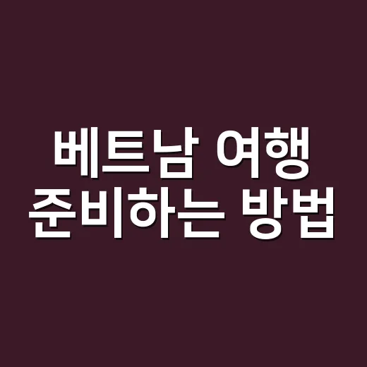 베트남 여행 준비하는 방법: 처음 가도 덜 헤매는 체크리스트 - 요약