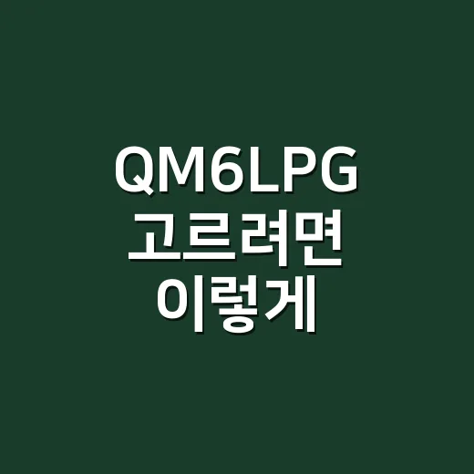 QM6LPG 고르려면 이렇게 따져보세요: 유지비부터 중고 구매 체크까지 - 요약