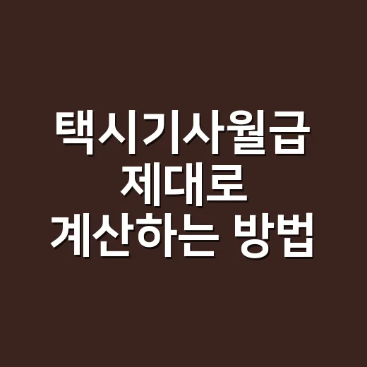 택시기사월급 제대로 계산하는 방법, 법인택시와 개인택시 차이까지 - 요약