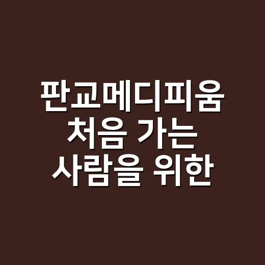 판교메디피움 처음 가는 사람을 위한 예약부터 검진 준비하는 방법 - 요약