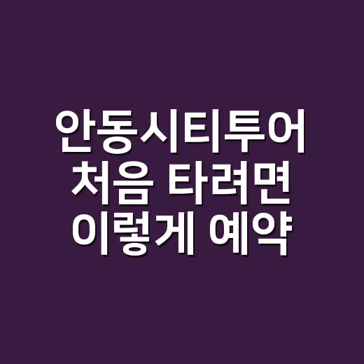 안동시티투어 처음 타려면 이렇게 예약하고 코스 고르는 방법 - 요약