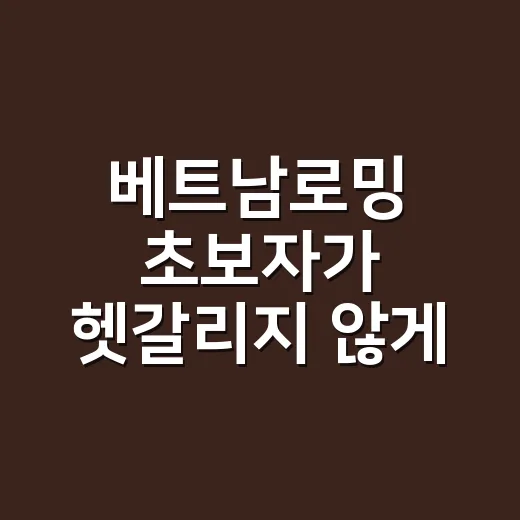 베트남로밍 초보자가 헷갈리지 않게 준비하는 방법 - 요약
