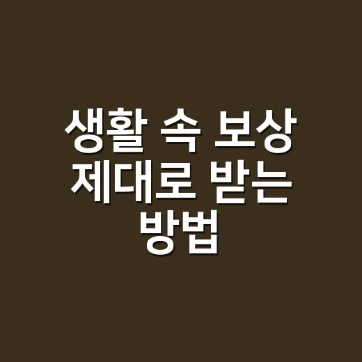 생활 속 보상 제대로 받는 방법, 처음이면 이렇게 준비하세요 - 요약