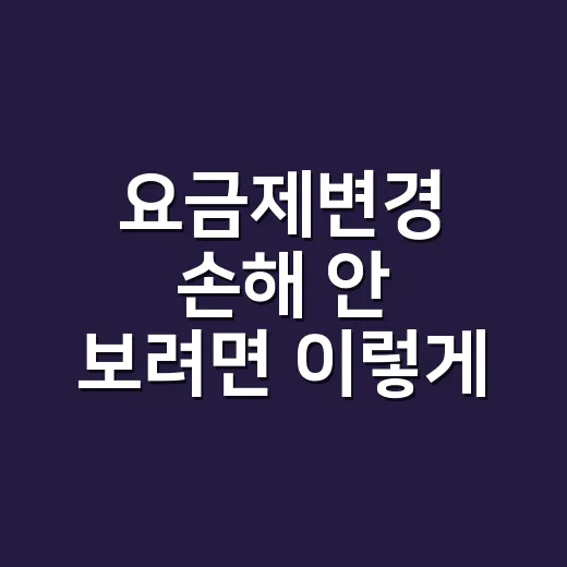 요금제변경 손해 안 보려면 이렇게 확인하세요 - 요약
