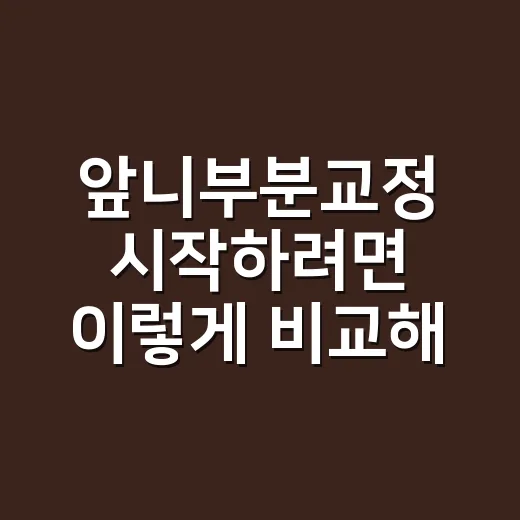 앞니부분교정 시작하려면 이렇게 비교해보는 방법 - 요약