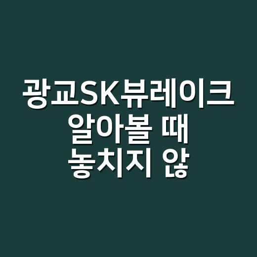 광교SK뷰레이크 알아볼 때 놓치지 않는 방법 - 요약