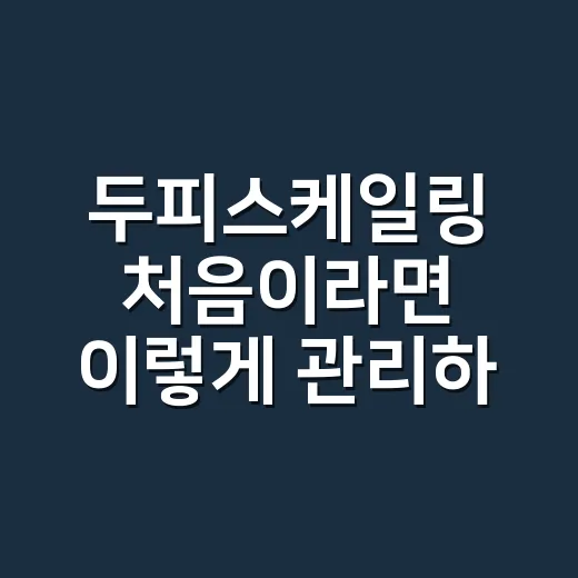 두피스케일링 처음이라면 이렇게 관리하는 방법 - 요약