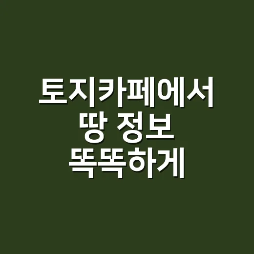 토지카페에서 땅 정보 똑똑하게 고르는 방법 - 요약