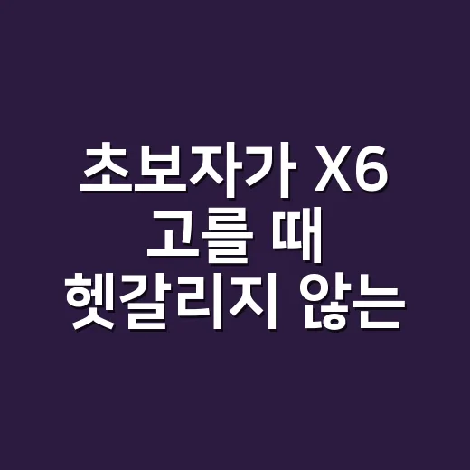 초보자가 X6 고를 때 헷갈리지 않는 방법 - 요약