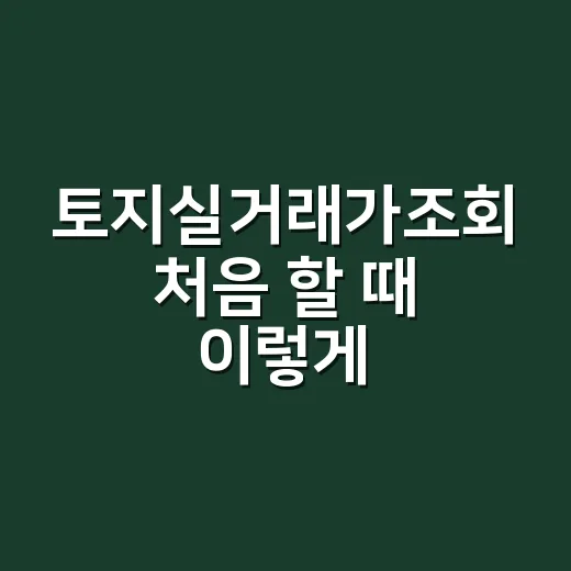 토지실거래가조회 처음 할 때 이렇게 확인하는 방법 - 요약