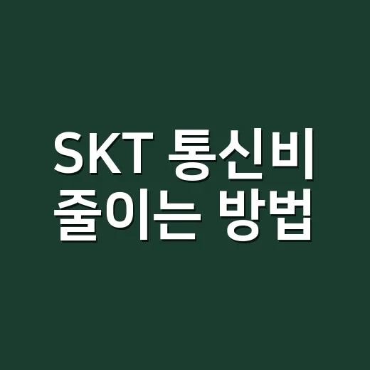 SKT 통신비 줄이는 방법, 요금제부터 멤버십까지 이렇게 챙기기 - 요약
