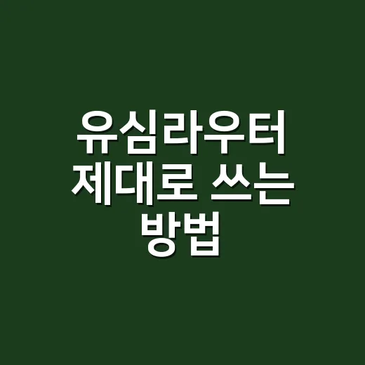 유심라우터 제대로 쓰는 방법, 초보자가 헷갈리는 부분까지 쉽게 - 요약