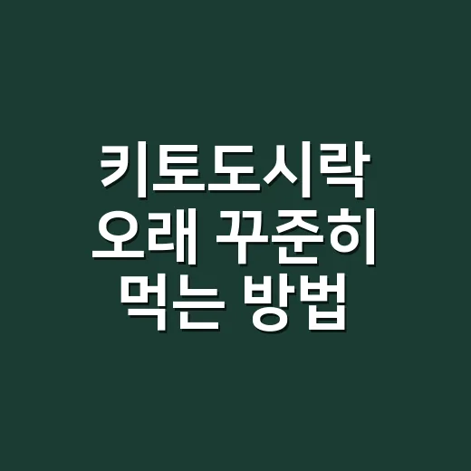 키토도시락 오래 꾸준히 먹는 방법, 초보자는 이렇게 시작하면 편해요 - 요약