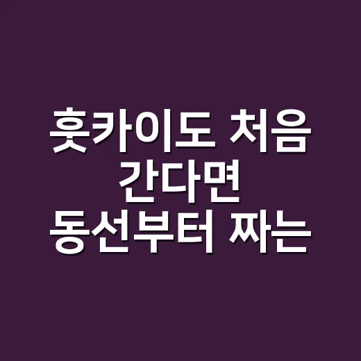 훗카이도 처음 간다면 동선부터 짜는 방법 - 요약