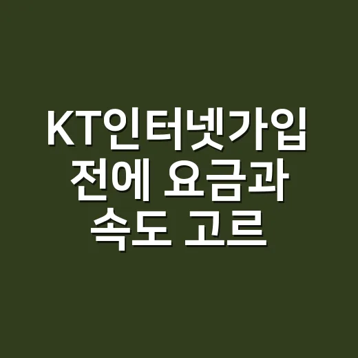 KT인터넷가입 전에 요금과 속도 고르는 방법 - 요약