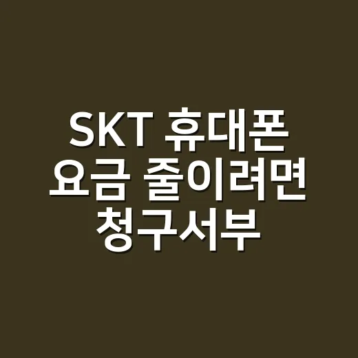 SKT 휴대폰 요금 줄이려면 청구서부터 확인하는 방법 - 요약