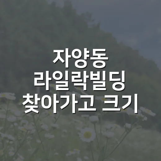자양동 라일락빌딩 찾아가고 크기 가늠하는 방법 - 요약
