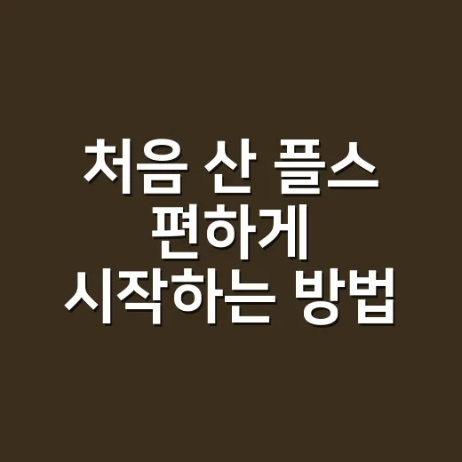 처음 산 플스 편하게 시작하는 방법 - 요약