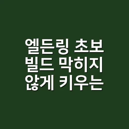 엘든링 초보 빌드 막히지 않게 키우는 방법 - 요약