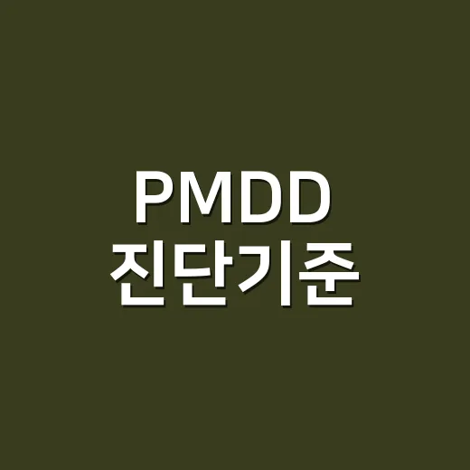 PMDD 진단기준, 생리 전 예민함과 어떻게 다를까요? - 요약