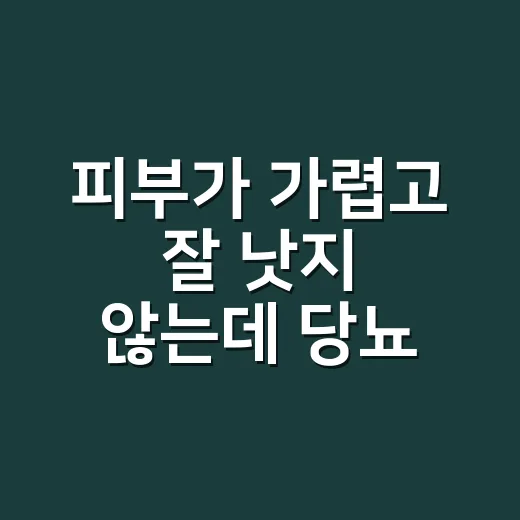 피부가 가렵고 잘 낫지 않는데 당뇨 초기증상일까요? - 요약