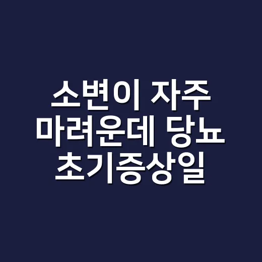 소변이 자주 마려운데 당뇨 초기증상일까요? - 요약