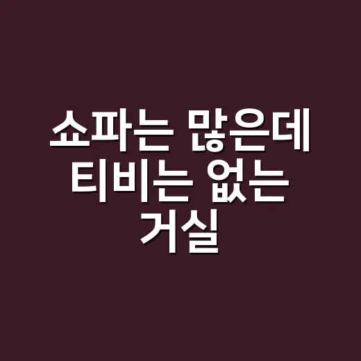 쇼파는 많은데 티비는 없는 거실, 가족 건강에는 괜찮을까요? - 요약