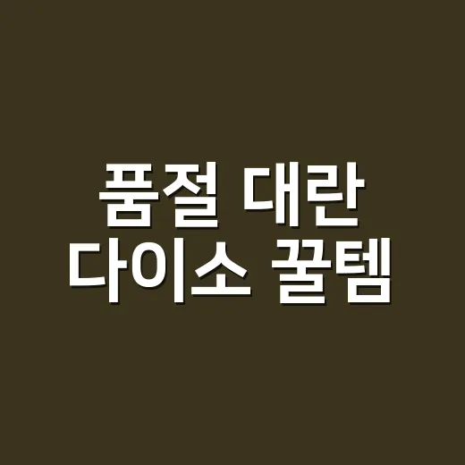 품절 대란 다이소 …