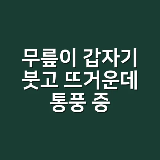 무릎이 갑자기 붓고 뜨거운데 통풍 증상일까요? - 요약