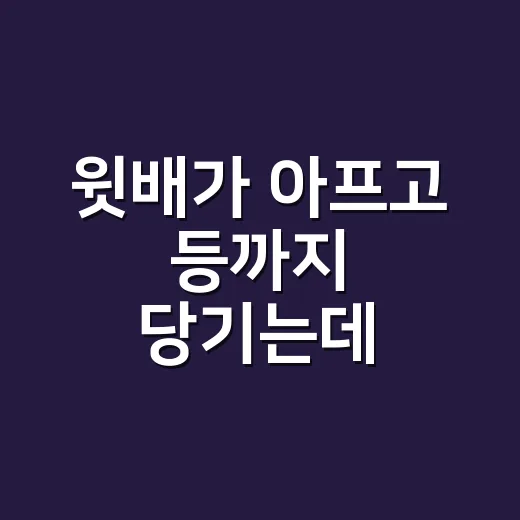 윗배가 아프고 등까지 당기는데 만성췌장염 증상일까요? - 요약