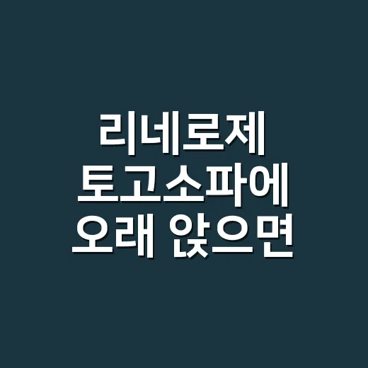 리네로제 토고소파에 오래 앉으면 허리와 무릎이 더 아픈가요? - 요약