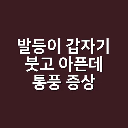 발등이 갑자기 붓고 아픈데 통풍 증상일까요? - 요약
