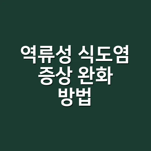 역류성 식도염 증상 완화 방법, 약만 먹으면 충분할까요? - 요약