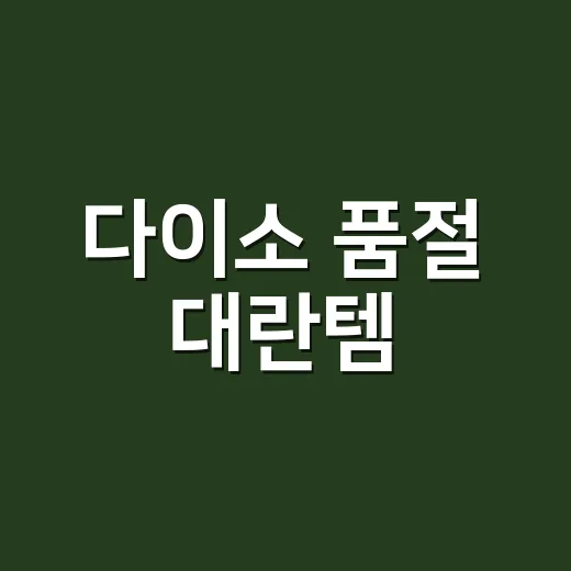 다이소 품절 대란템, 놓치면 후회할 아이템은 정말 다 사도 괜찮을까요? - 요약
