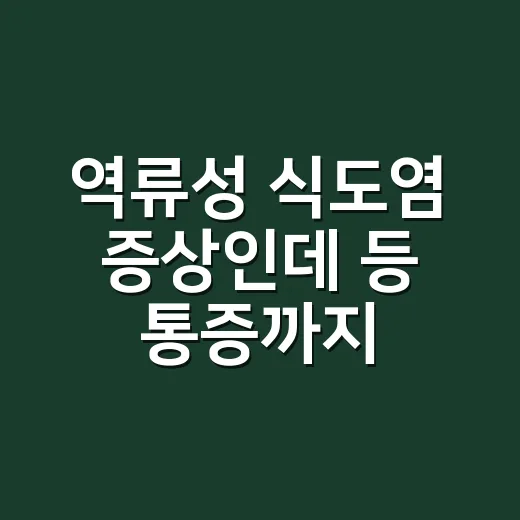역류성 식도염 증상인데 등 통증까지 있으면 병원에 가야 할까요? - 요약