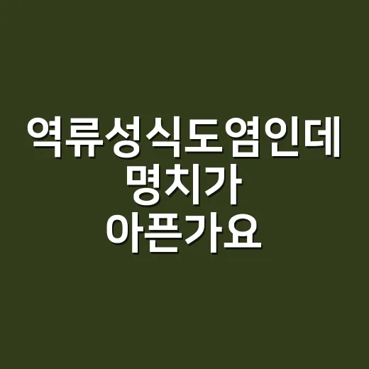 역류성식도염인데 명치가 아픈가요? 속쓰림과 헷갈리는 신호들 - 요약