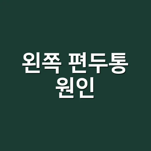 왼쪽 편두통 원인, 그냥 두통일까요 병원에 가야 할 신호일까요? - 요약
