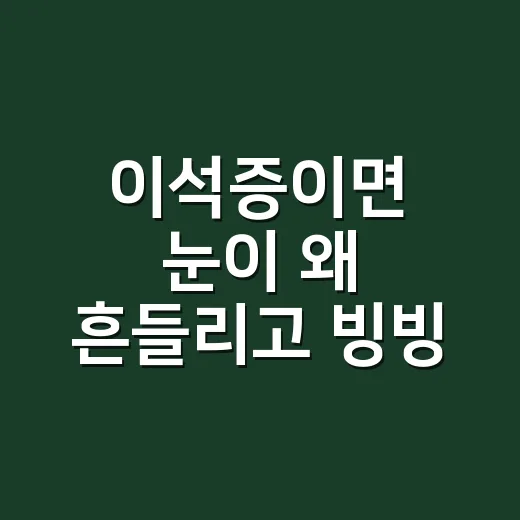 이석증이면 눈이 왜 흔들리고 빙빙 도는 느낌이 날까요? - 요약