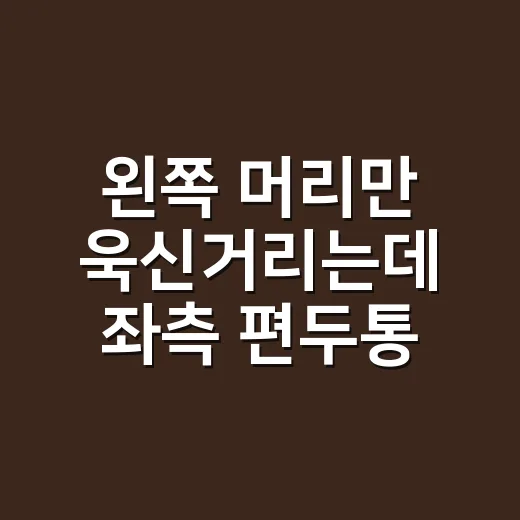 왼쪽 머리만 욱신거리는데 좌측 편두통 원인이 궁금하신가요? - 요약