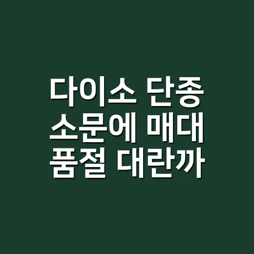 다이소 단종 소문에 매대 품절 대란까지, 정말 사라지는 걸까요? - 요약