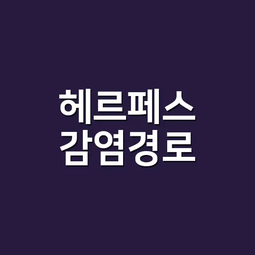 헤르페스 감염경로, 입술 물집만 조심하면 되는 걸까요? - 요약