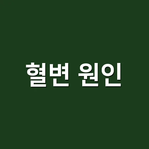 혈변 원인, 치질만 생각하고 넘기고 계신가요? - 요약