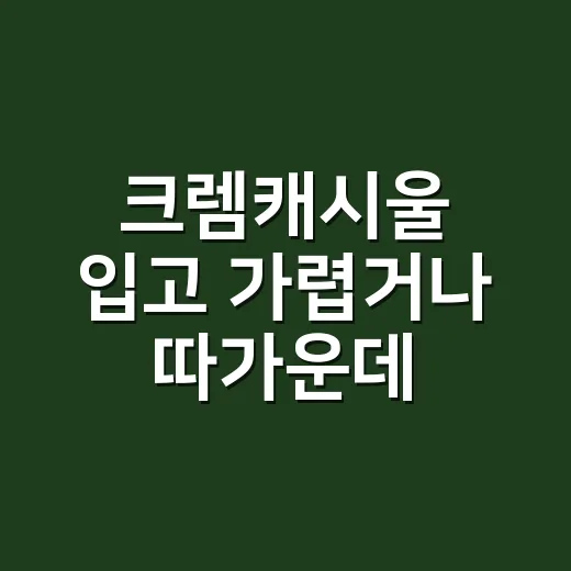 크렘캐시울 입고 가렵거나 따가운데, 알레르기일까요? - 요약