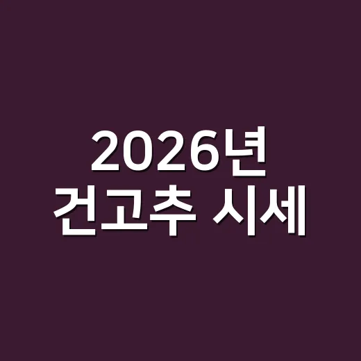 2026년 건고추 시세, 1근에 얼마면 비싸지 않은 걸까요? - 요약