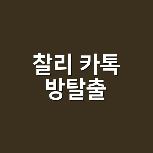 찰리 카톡 방탈출, 오래 붙잡고 있으면 몸은 괜찮을까요? - 요약
