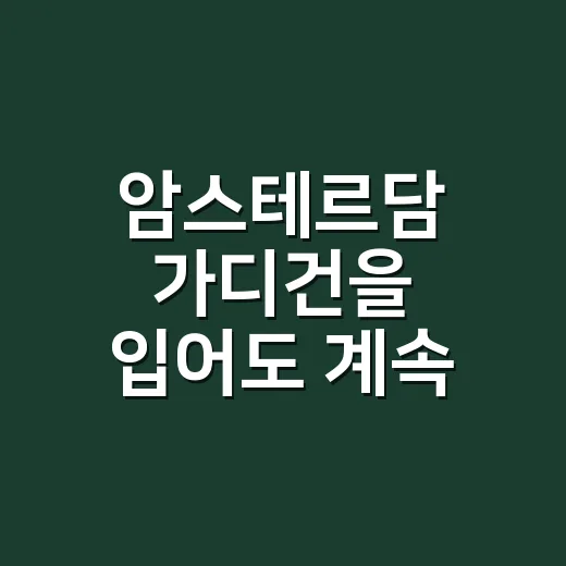 암스테르담 가디건을 입어도 계속 춥고 피곤하신가요? - 요약