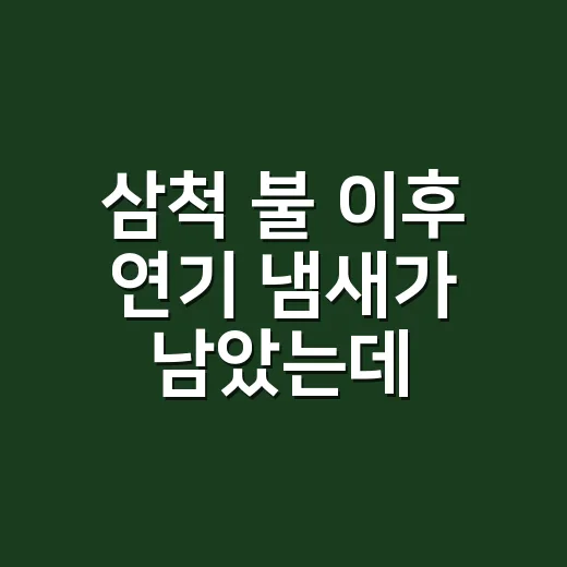 삼척 불 이후 연기 냄새가 남았는데 병원에 가야 할까요? - 요약
